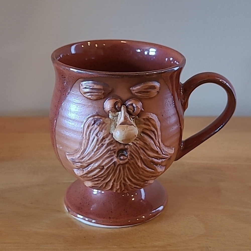 GIFTCRAFT Art Pottery Whimsical 3D Funny Face Pedestal Mug